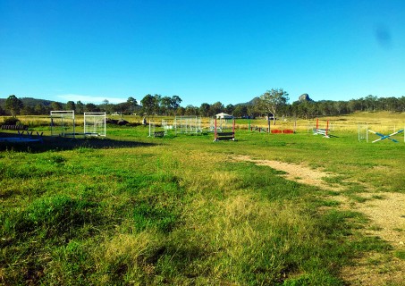Our Waler horse stud showjumps and cavalletti area.
